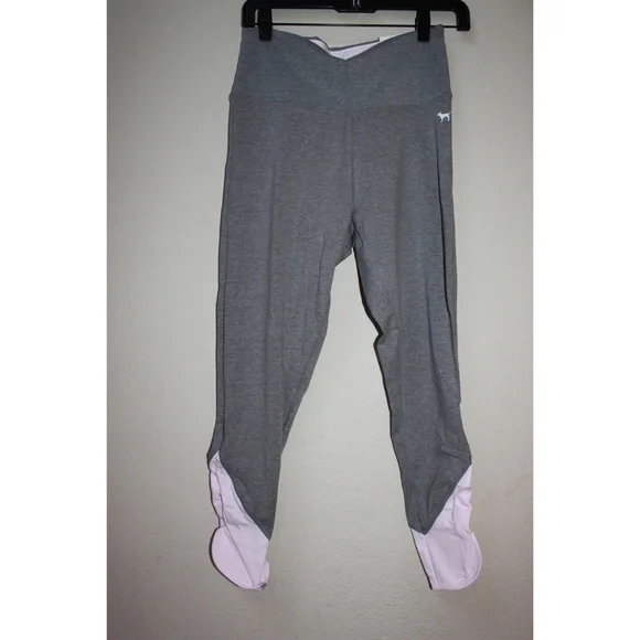 Victoria's Secret PINK Logo Sweatshirt Top Shirt Gray Leggings Pants Set - Picture 7 of 8